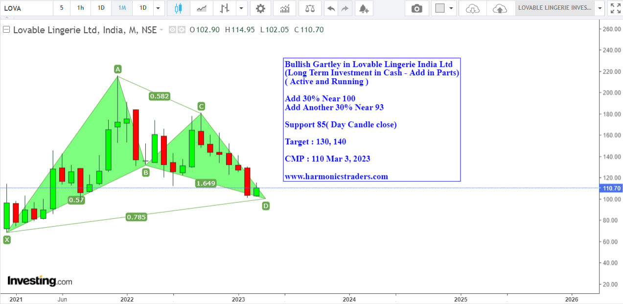 LOVABLE - LOVABLE LINGERIE INDIA LTD INVESTMENT